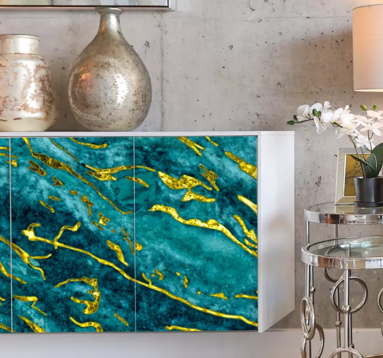 Väggklistermärken djur elegant aqua textur - Tenstickers