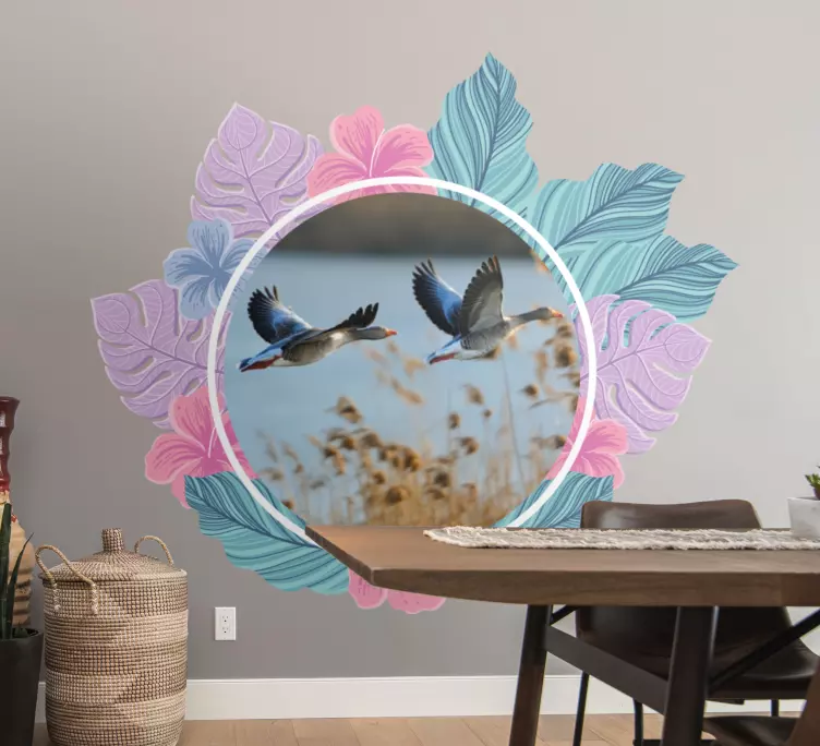 Väggklistermärken djur flygande ankor scen - Tenstickers