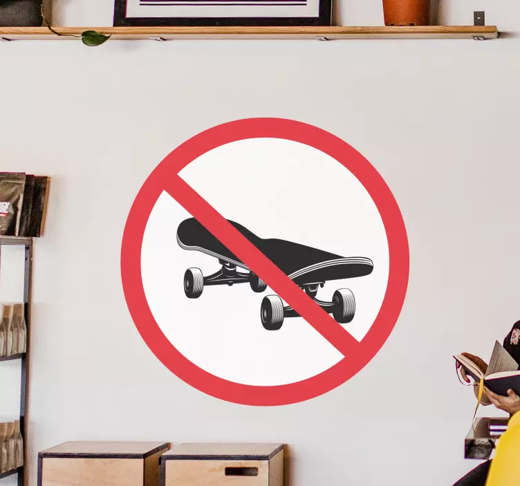 Väggklistermärken djur förbud mot skateboarding - Tenstickers