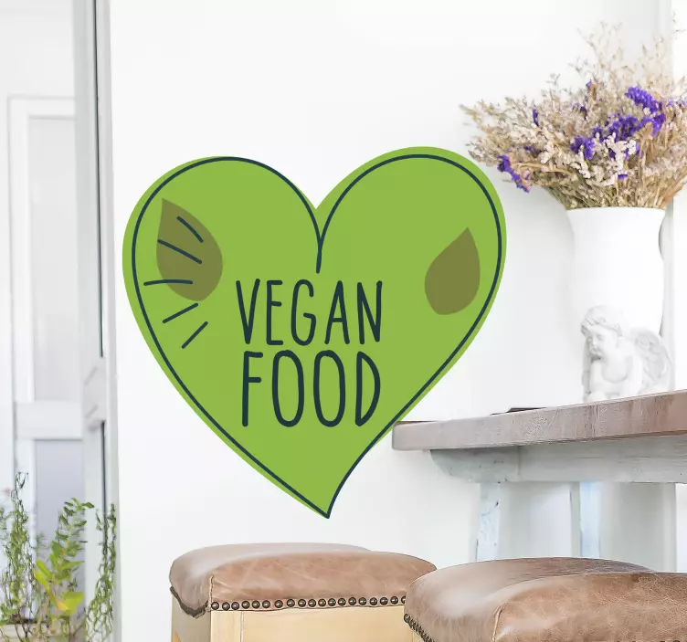 Väggklistermärken djur hjärtformad vegan - Tenstickers
