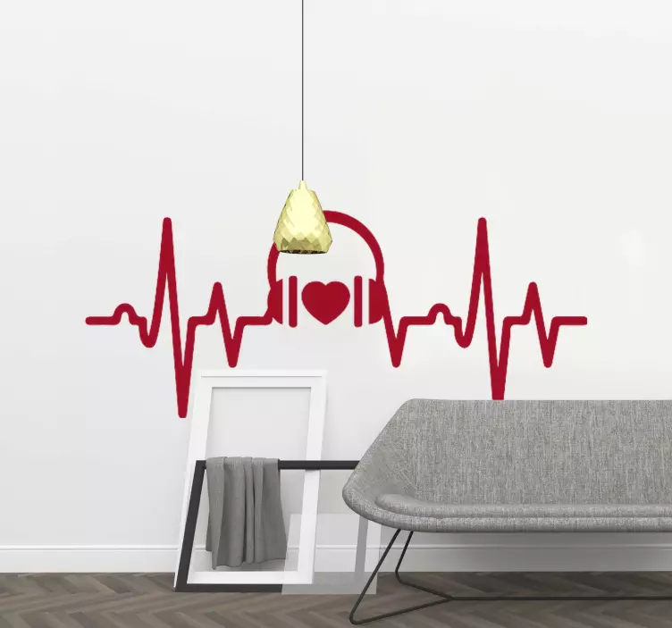 Väggklistermärken djur hjärtljudsvågor - Tenstickers