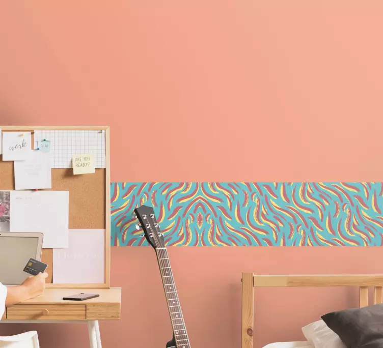 Väggklistermärken djur i livliga abstrakta kurvor - Tenstickers