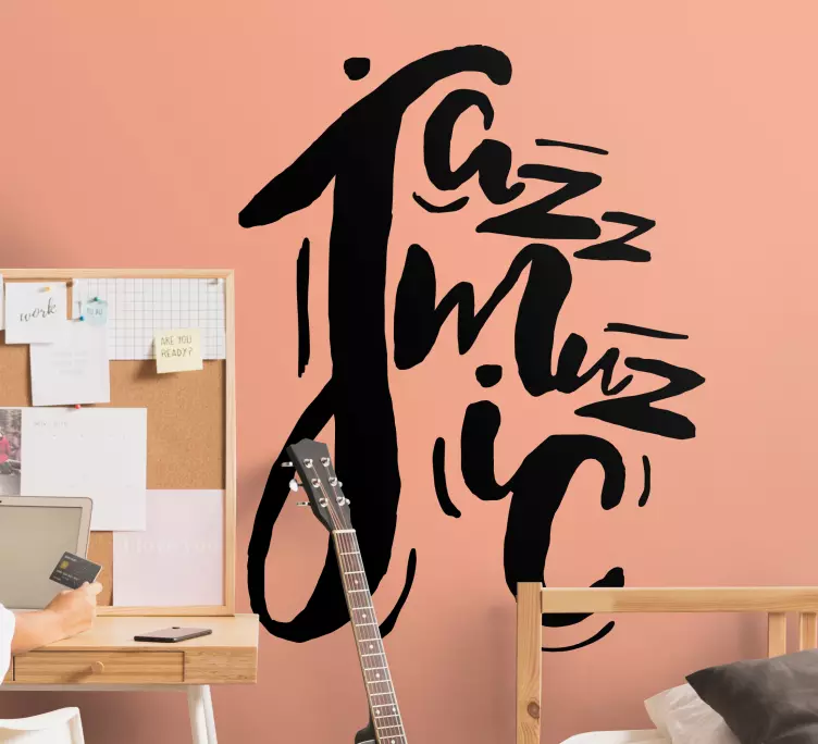 Väggklistermärken djur jazzmusik typografi - Tenstickers