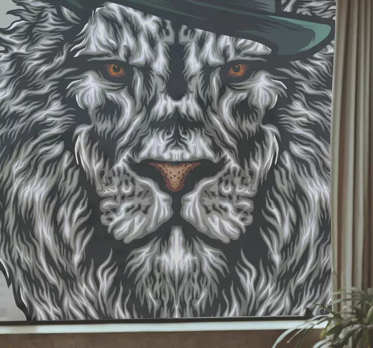 Väggklistermärken djur majestätisk lejonporträtt - Tenstickers