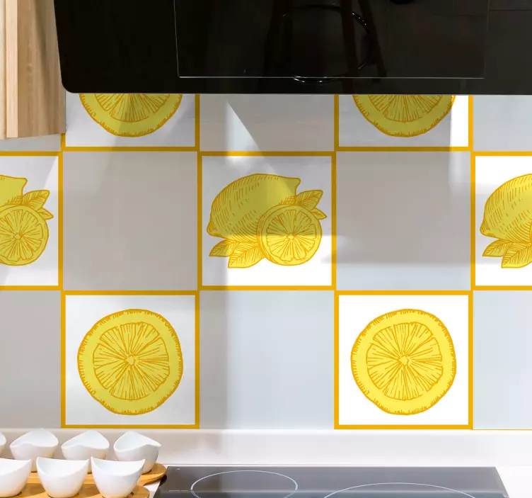 Väggklistermärken djur med citronskivor - Tenstickers
