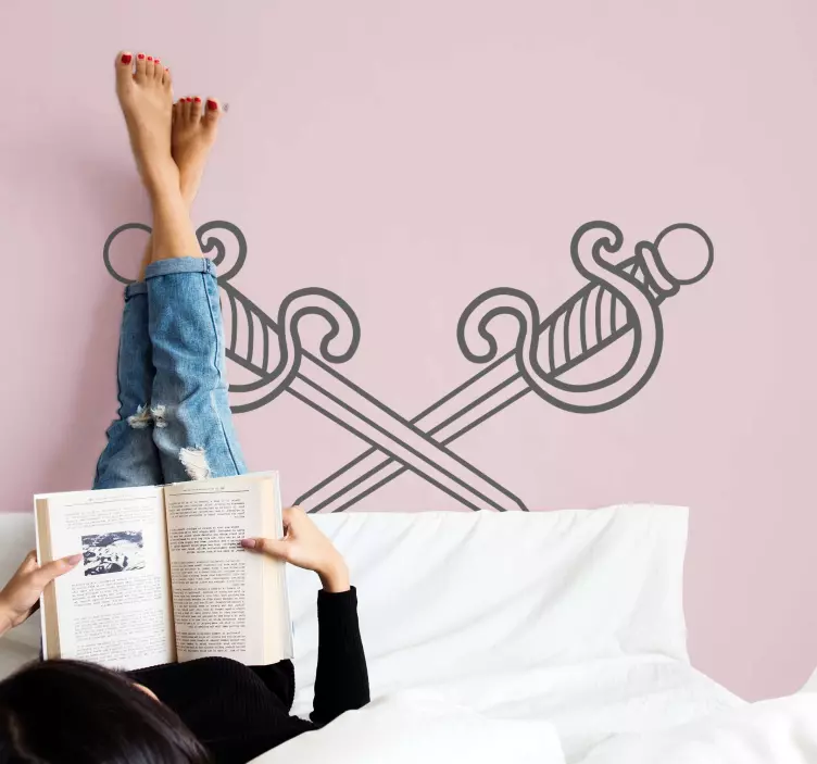 Väggklistermärken djur med korsande bladarrangemang - Tenstickers