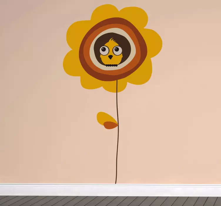 Väggklistermärken djur med lekfulla blommor - Tenstickers