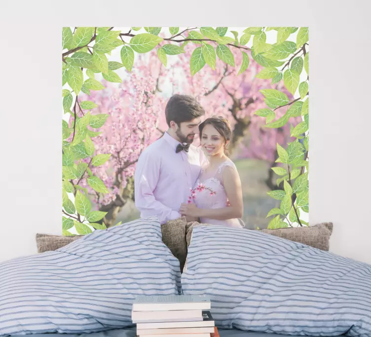 Väggklistermärken djur med romantiska blommor - Tenstickers