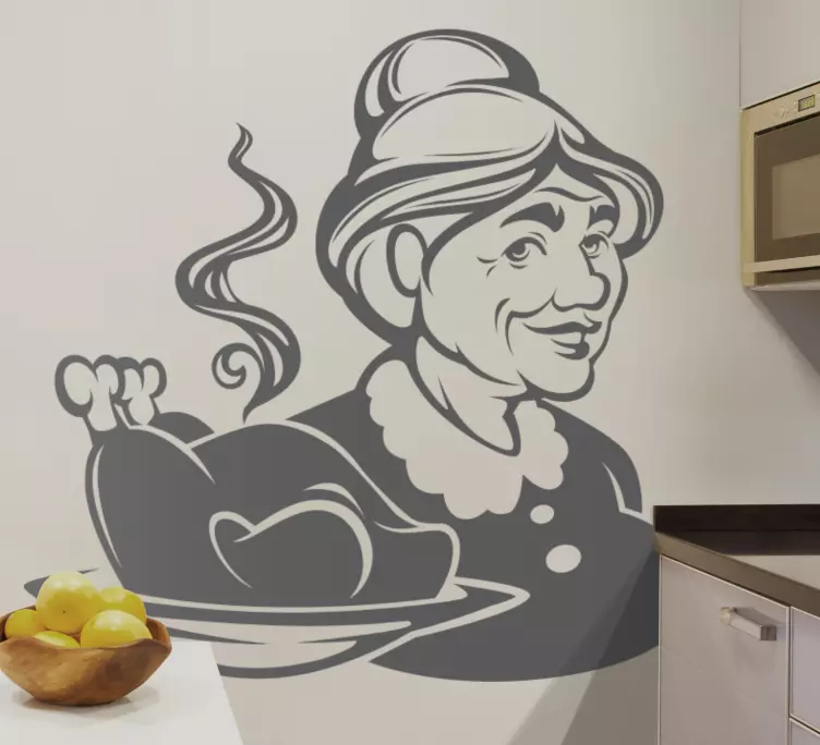 Väggklistermärken djur mormor lagar kalkon - Tenstickers