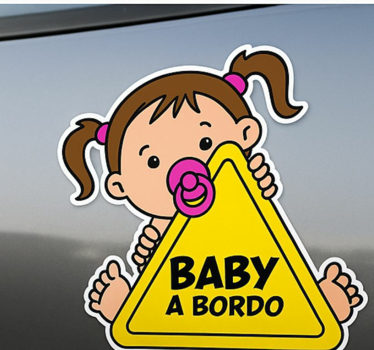 Väggklistermärken djur söt liten tjej ombord - Tenstickers