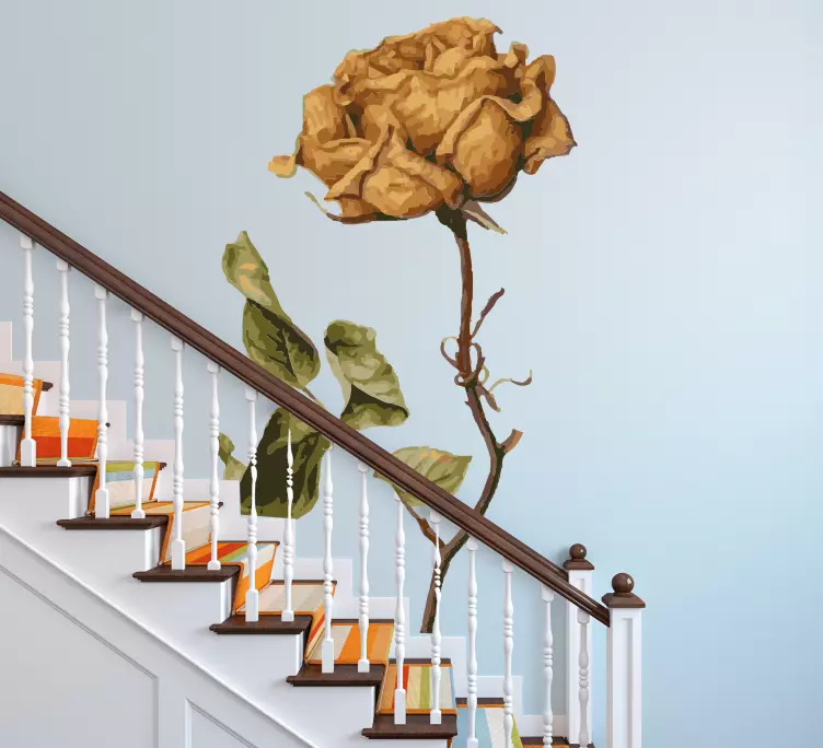 Väggklistermärken djur torkad gul ros - Tenstickers