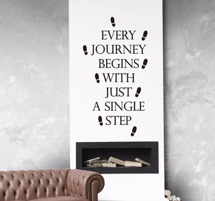 Väggklistermärken djur varje resa börjar med steg - Tenstickers