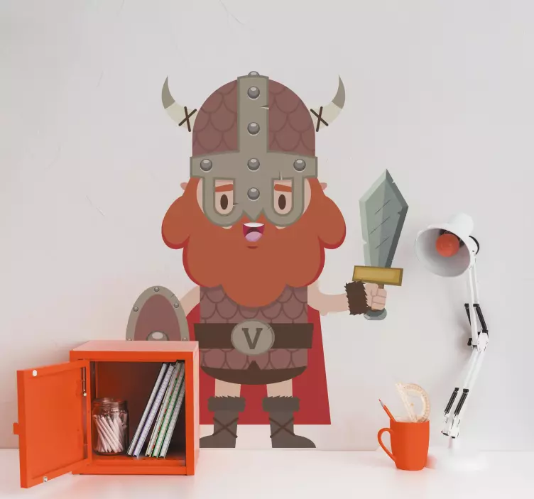 Väggklistermärken djur vikingkrigare karaktär - Tenstickers