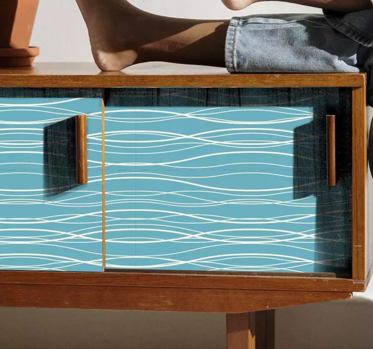 Vågigt mönster klistermärken till möbler - Tenstickers