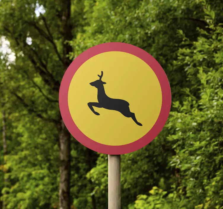 Vägskylt rådjur trafik klistermärken - Tenstickers