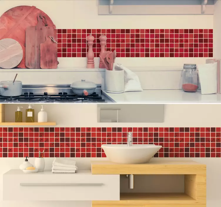 Vallmo mosaik kakel klistermärke - Tenstickers