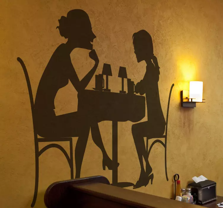 Vänner som äter middag klistermärke - Tenstickers