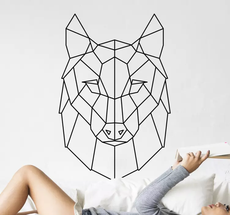 Varghuvud elegant silhuett vilda djur dekal - Tenstickers