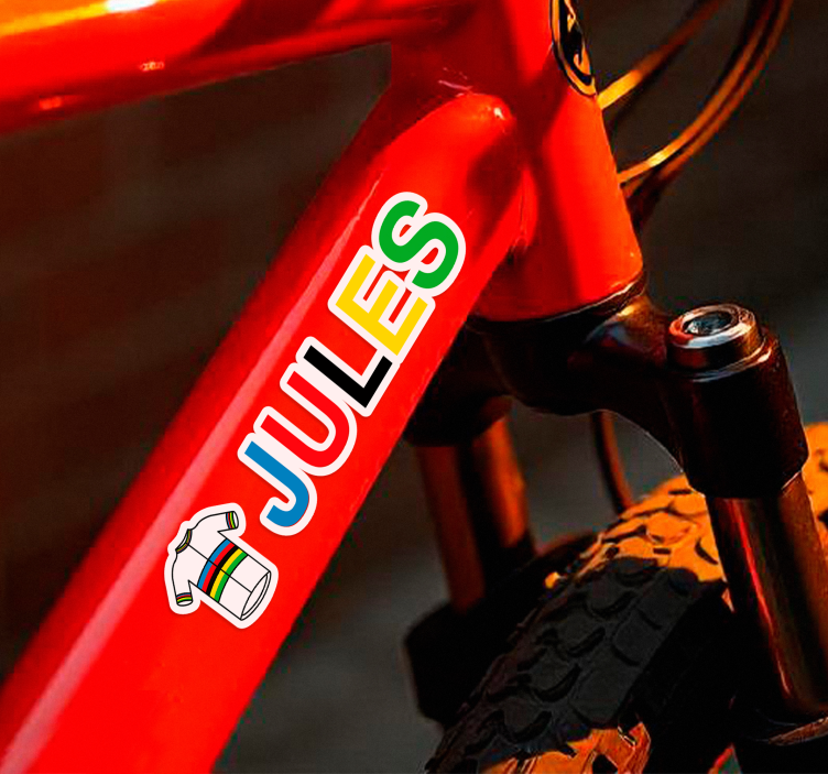 Världsmästare i cykeltröja klistermärken till cykel - Tenstickers