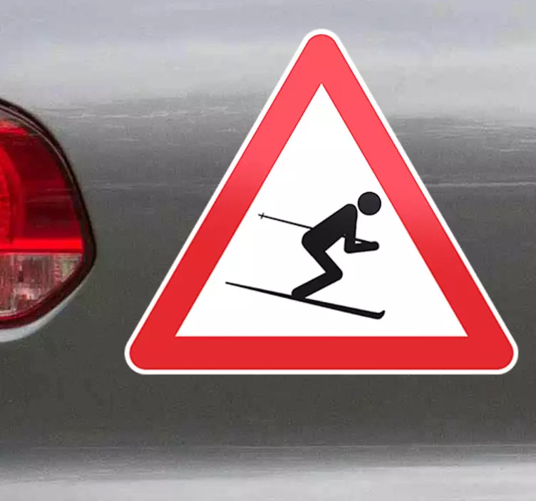 Varning skidåkare klistermärke - Tenstickers