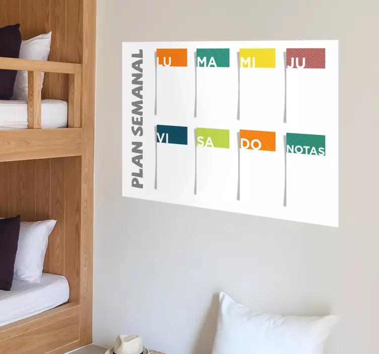 Veckoplan skriva på klistermärke - Tenstickers