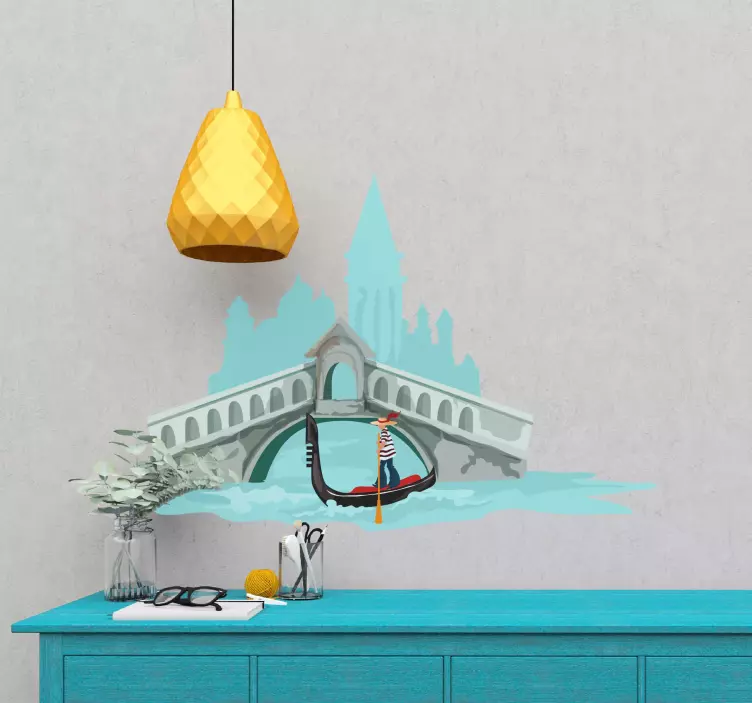 Venetiansk gondolscen Väggklistermärken djur - Tenstickers