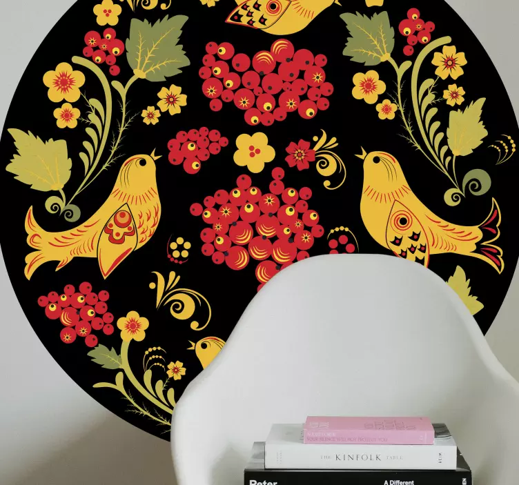 Vibrant blossom avifauna dekorativ klistermärke - Tenstickers