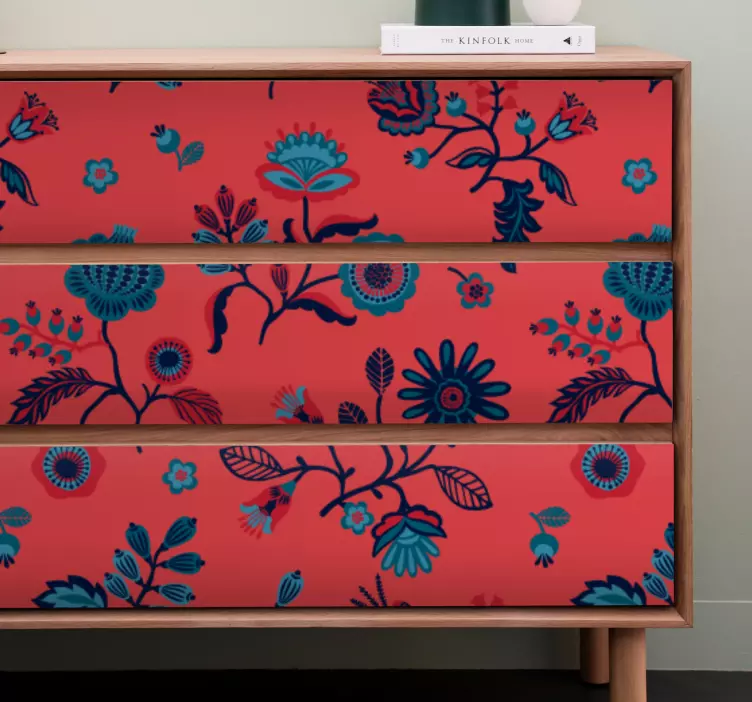 Vibrant floral concept klistermärken till möbler - Tenstickers