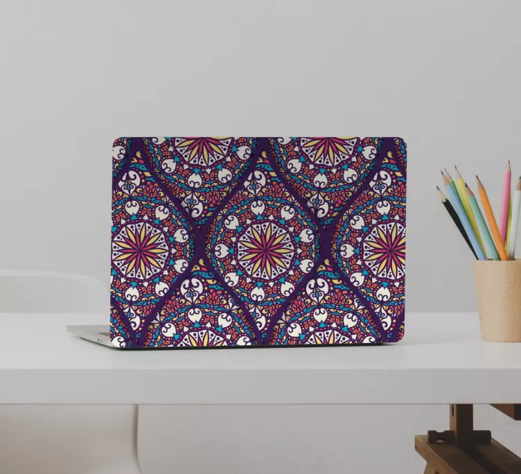 Vibrant mandala element klistermärke för bärbar - Tenstickers