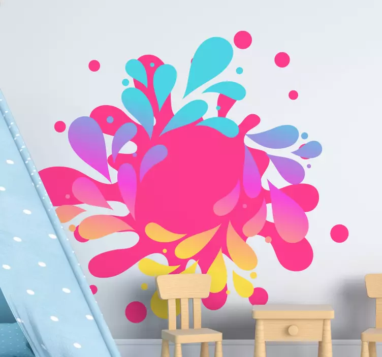 Vibrant splash komponenter geometrisk klistermärke - Tenstickers