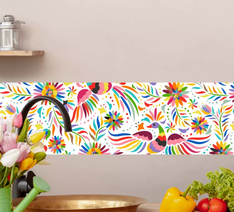 Vibranta blommor klistermärke borband - Tenstickers