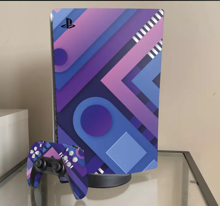 Vibrerande geometriska former ps5 klistermärke - Tenstickers