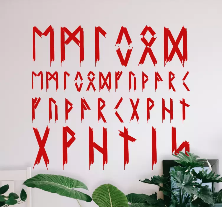 Vikingalfabet vintage text väggdekal - Tenstickers