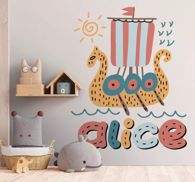 Vikingaskepp personlig klistermärke - Tenstickers