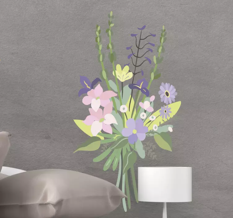 Vilda blommor bukett blomma vägg klistermärke - Tenstickers