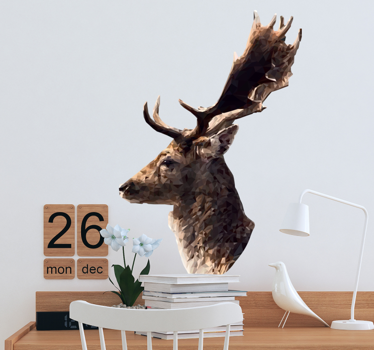 Vilda djur klistermärke polygonalt hjorthuvud - Tenstickers