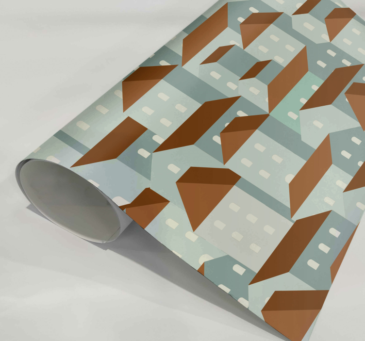 Village illustrationen Väggklistermärken möbl - Tenstickers