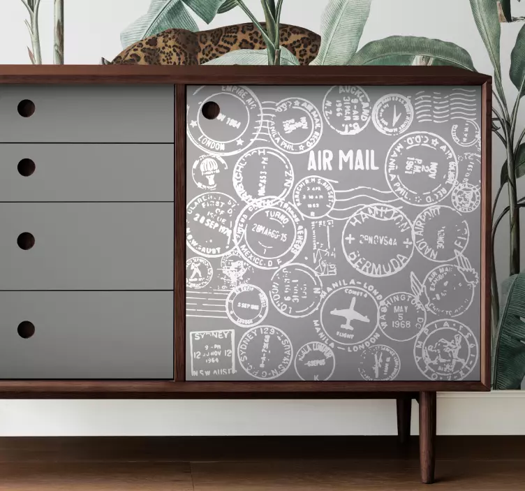 Vintage resor stämpel mönster möbel klistermärke - Tenstickers