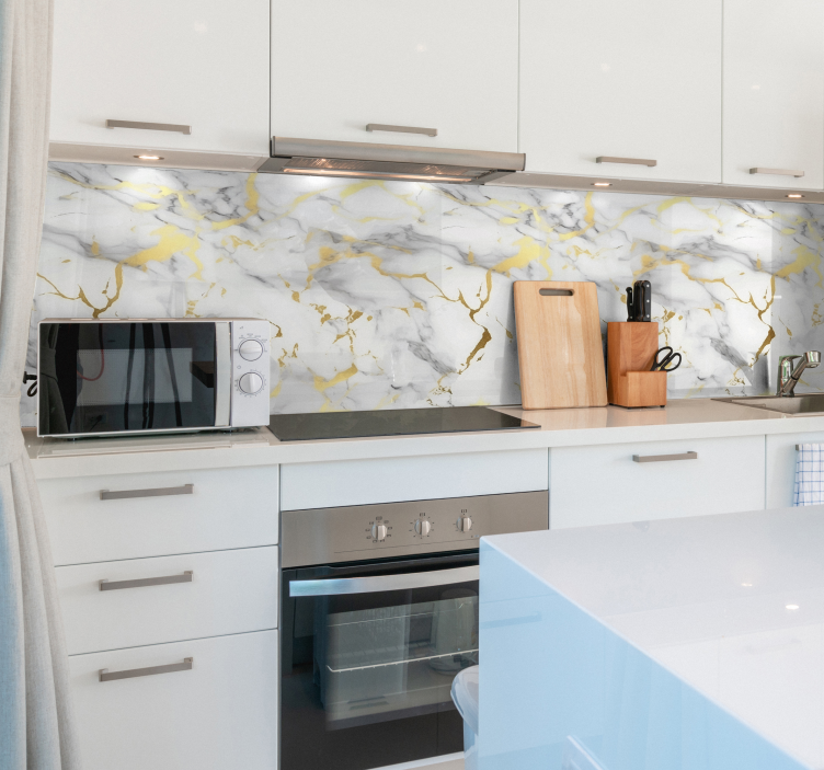 Vit marmor med guldådror Väggklistermärken  - Tenstickers