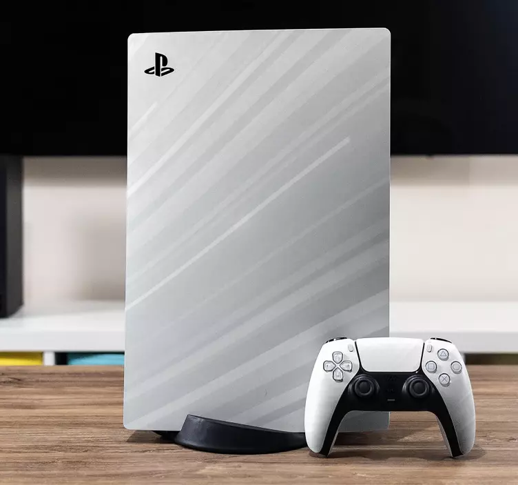 Vit och grå abstrakt vågor ps5 klistermärke - Tenstickers