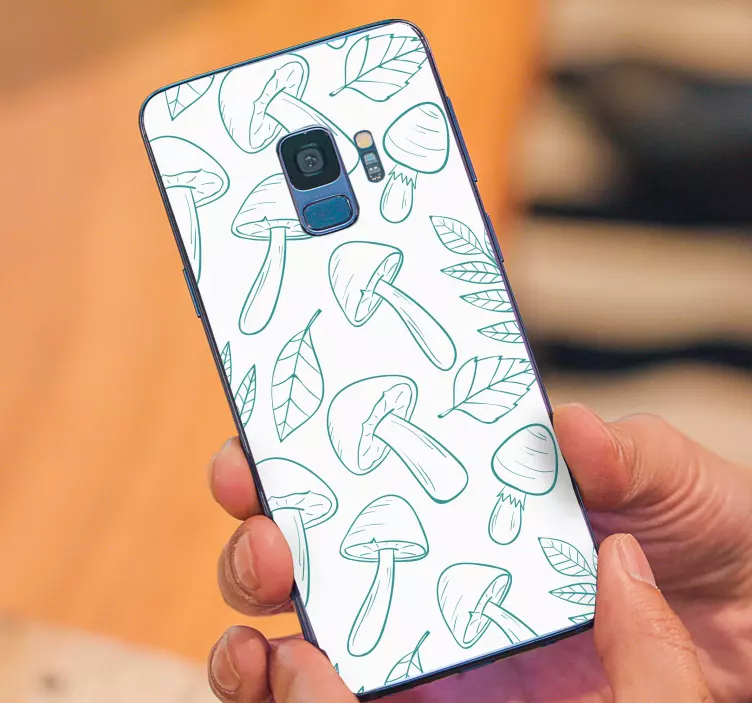 Vit och ljusblå svamp samsung klistermärke - Tenstickers