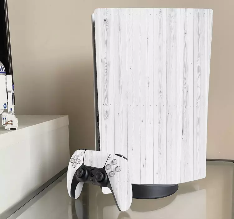 Vit trä textur ps5 klistermärke - Tenstickers