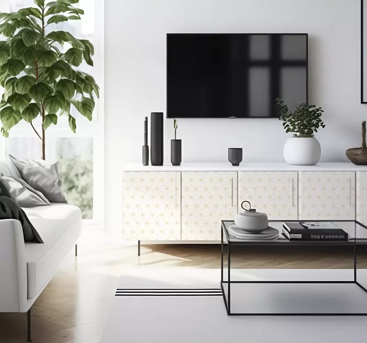 Vita och guldlinjer klistermärken linjer - Tenstickers