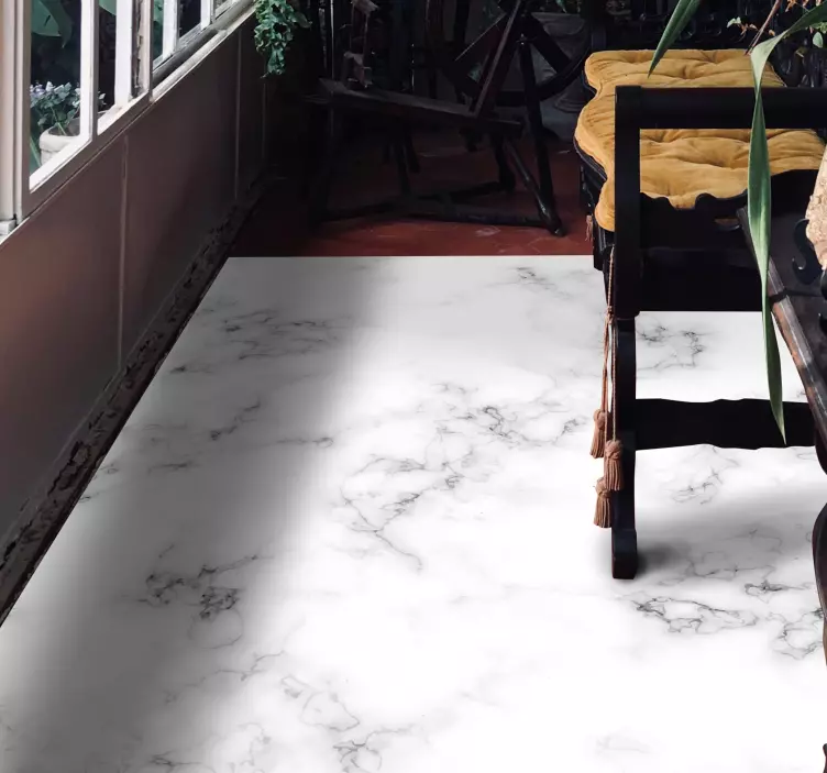 Vitgrå marmorgolv klistermärke - Tenstickers