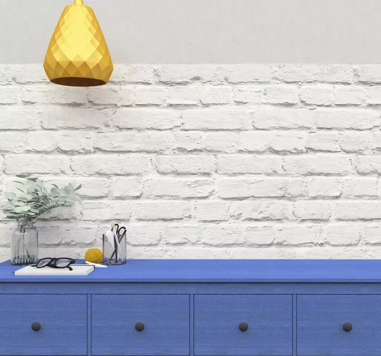 Vit tegel tapet - Tenstickers