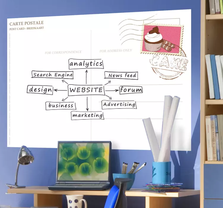 Vykort whiteboard klistermärke - Tenstickers