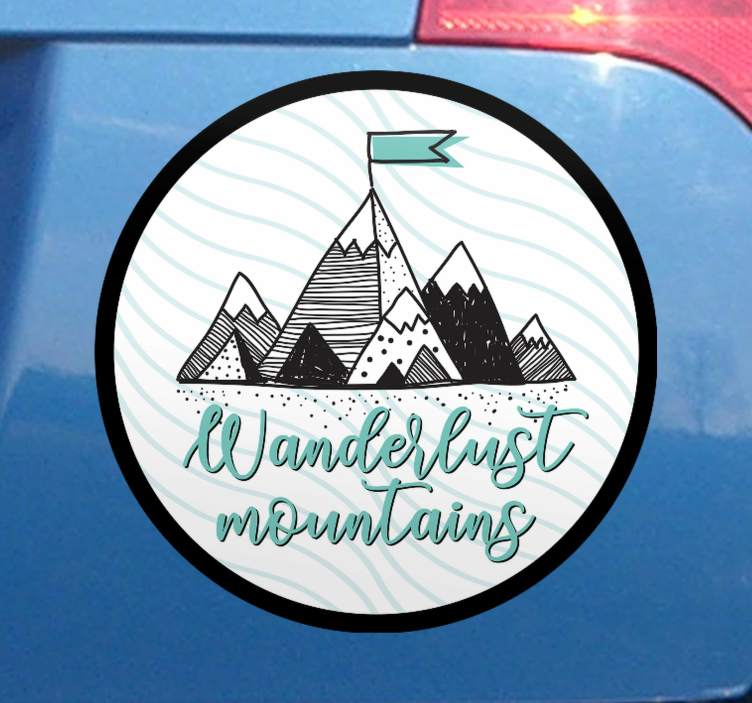 Wanderlust berg bil dekal - Tenstickers