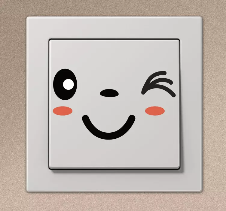 Winky face light switch klistermärke - Tenstickers