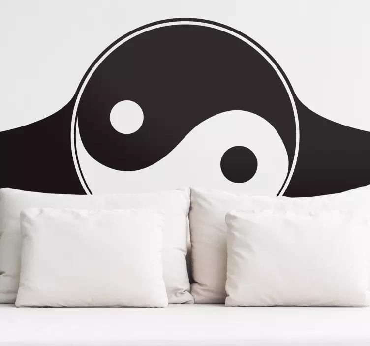 Yin yang hem headboard klistermärke - Tenstickers