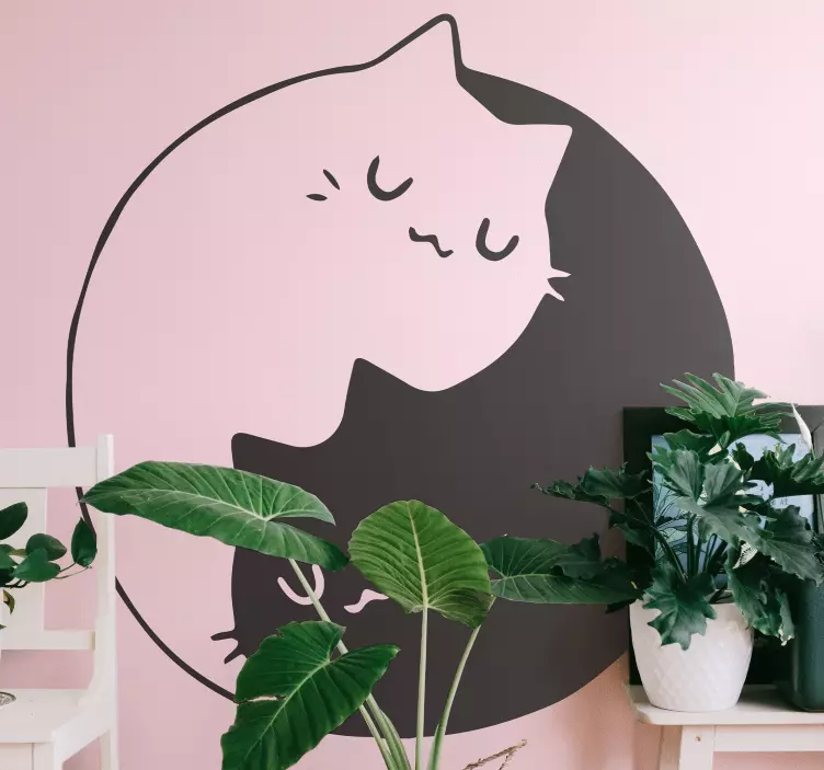 Yin yang katter husdjur klistermärke - Tenstickers